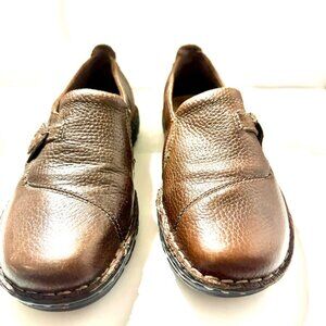 Earth Origins Women’s Brown Leather Loafers Slip On Shoes 7.5 M